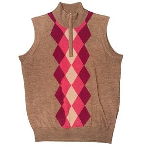 Carnoustie Argyle Sweater Vest - merino wool M